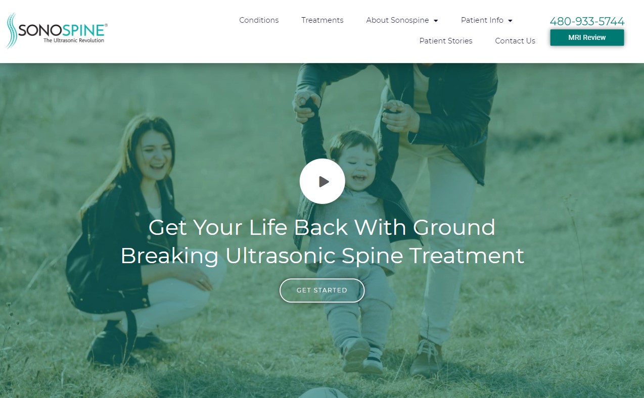 Sonospine landing page